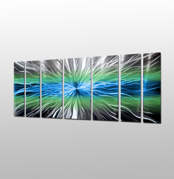 Modern Contemporary Abstract Metal Wall Art Sculpture Blue Painting Home Decor . gallery