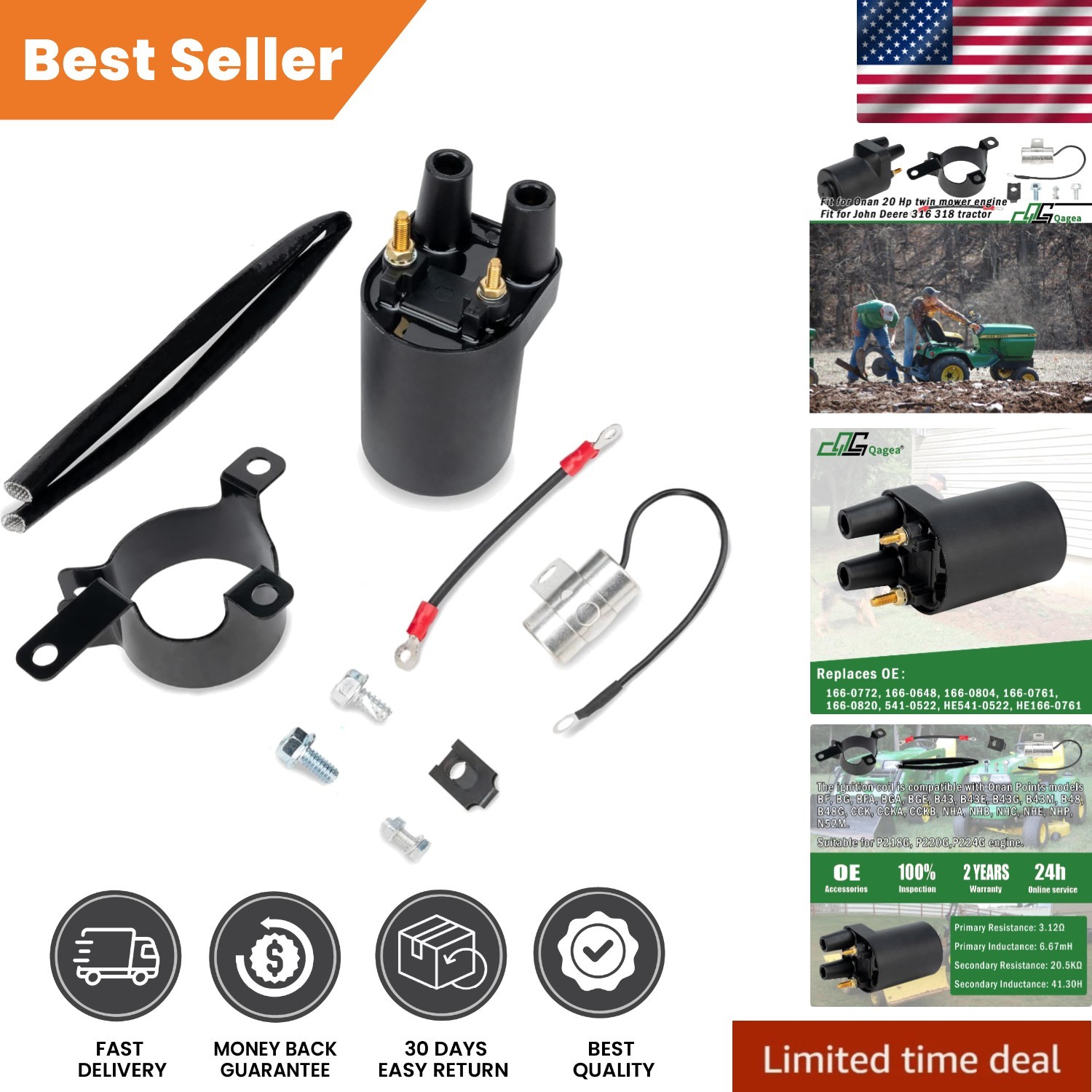 Reliable Ignition Coil for Onan Points Engines - Lightweight & Easy to Install gallery