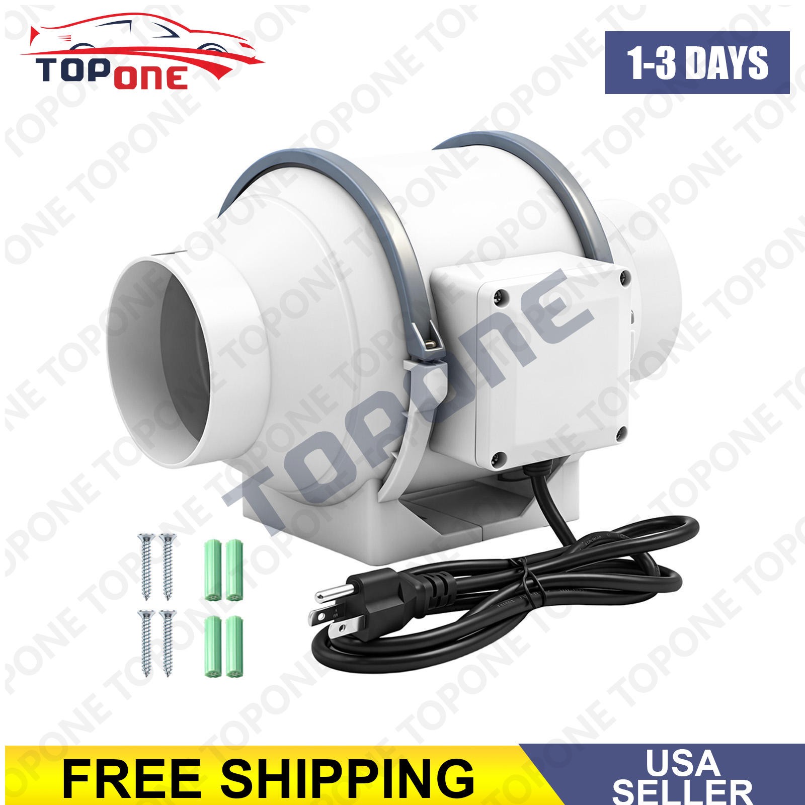 4 inch Duct Fan Inline Ventilation Exhaust Fan 280 CFM Duct Intake Air Fan gallery