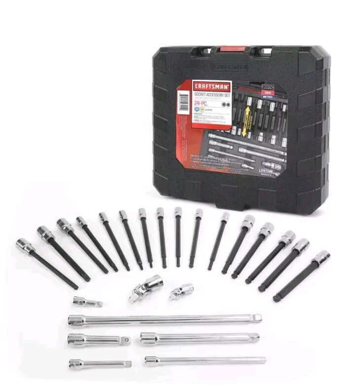 Craftsman 24 Pc Reach & Access Socket Accessory Add-on Set 9-30024 In & Metric