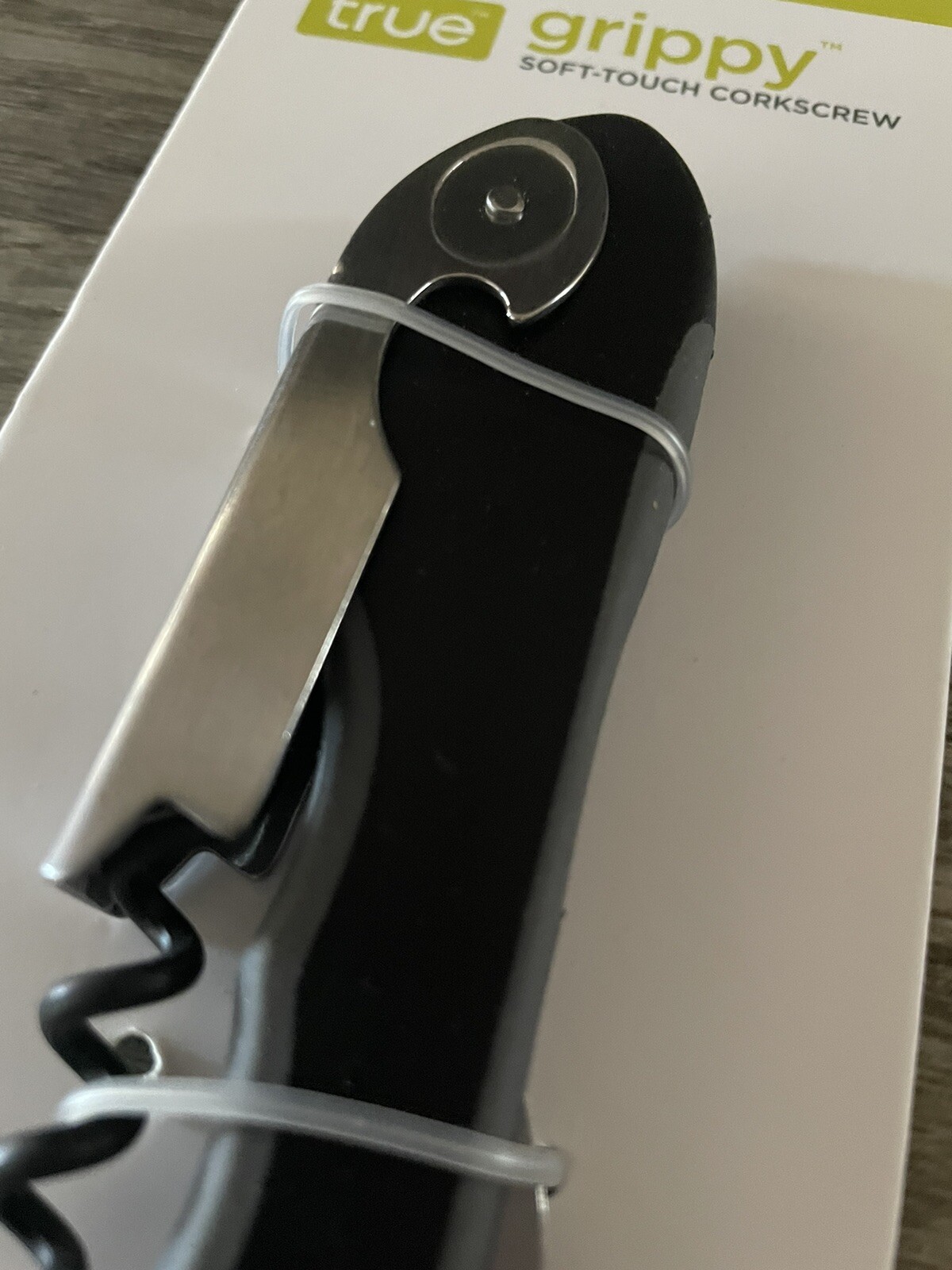 True Grippy Soft Touch COMFORT Handle Waiter’s Corkscrew Black NEW IN PACKAGE 🍷 gallery
