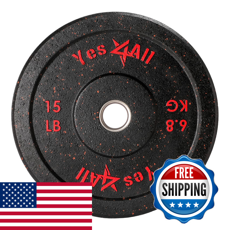 Yes4All 2 Bumper Plate 10-190 Lb Olympic Rubber Weight Plate Steel Hub For gallery