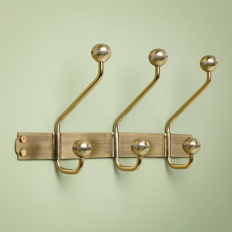 Brass Single Wall Hook - 14 Inches (L), 5.5 Inches (W), 2.5 Inches thick gallery