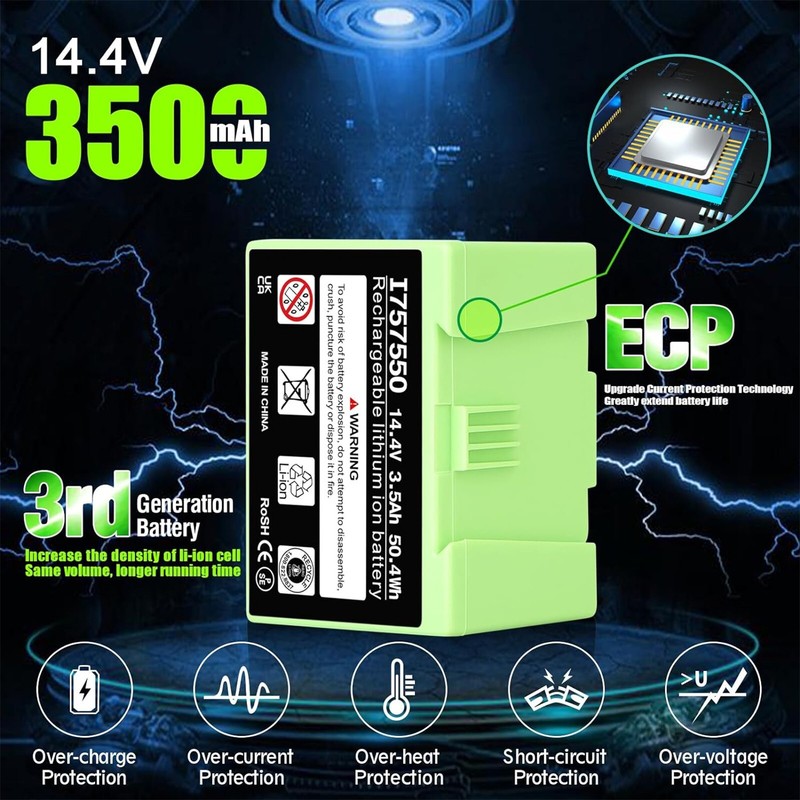 For iRobot Roomba 14.4V e5 e6 i3 i4 i6 i7+ ABL-D1 3.5Ah i7 3.5Ah Lithium Battery gallery