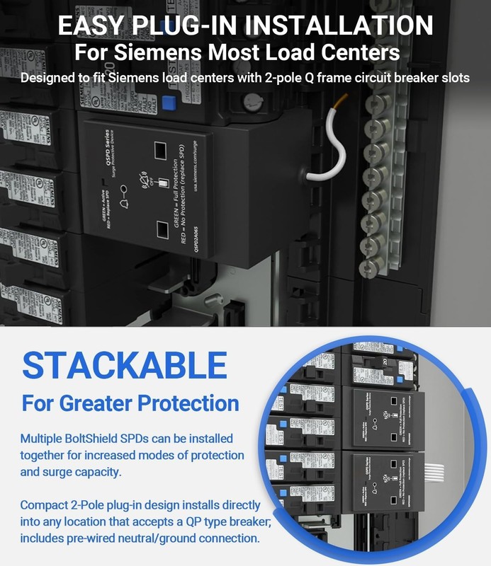 QSPD2A065P Plug-in Surge Protection Device For Siemens Type QP Load Centers gallery