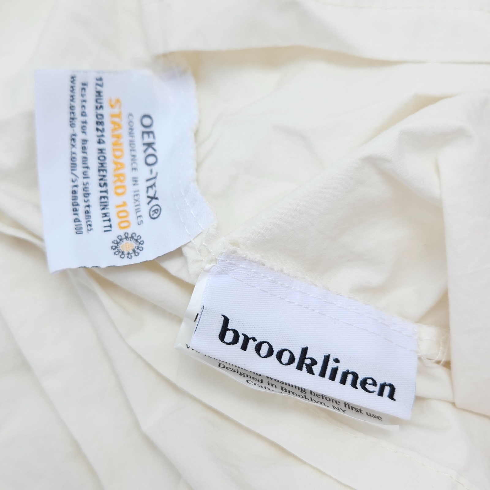 BROOKLINEN Cream Standard Classic Percale Pillowcase PAIR Set 2 Sham gallery