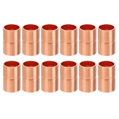 10mm ID Straight Copper Coupling Fittings, 12 Pcs Welding Joint for HVAC