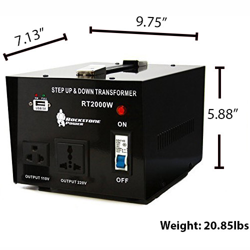 ROCKSTONE POWER 2000W Step Up/Down Voltage Converter Transformer 110V/220V gallery
