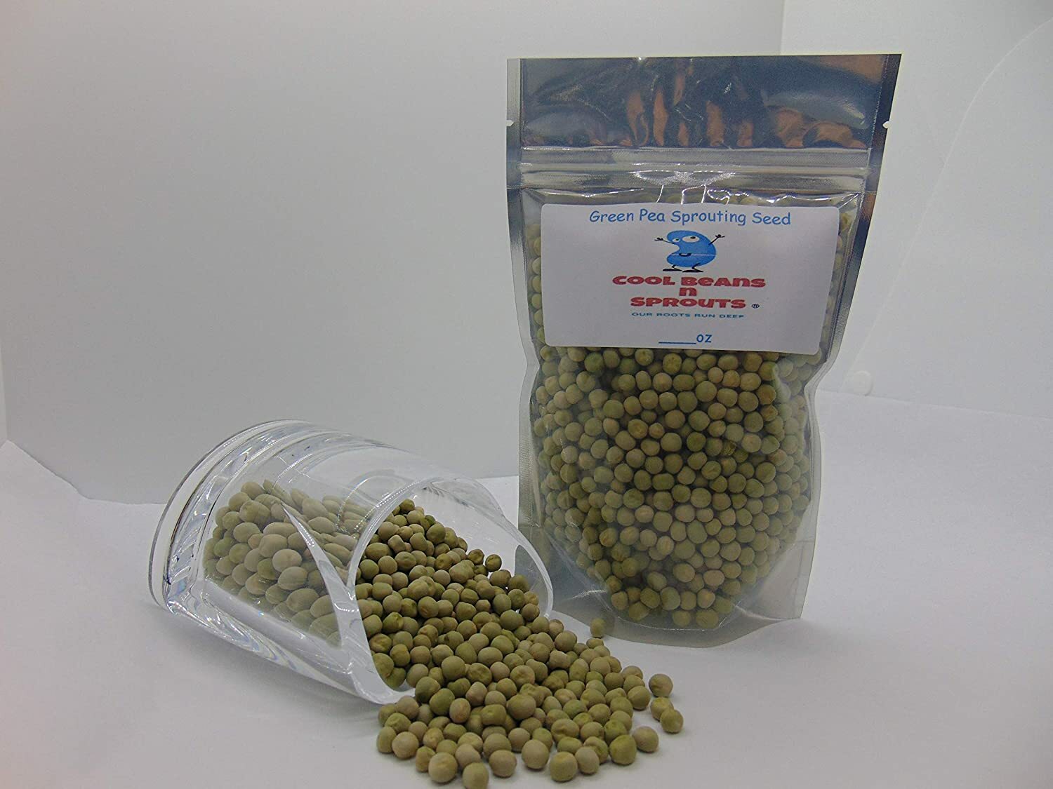 Green Pea Seeds for Sprouting Microgreens, "COOL BEANS n SPROUTS" Brand gallery