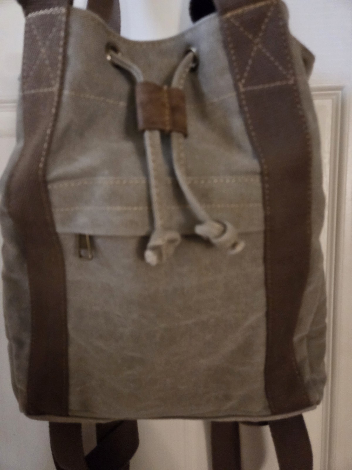 Backpack Cargoit Classic Canvas Messenger Bag Multiple Pockets Brown Unisex 5