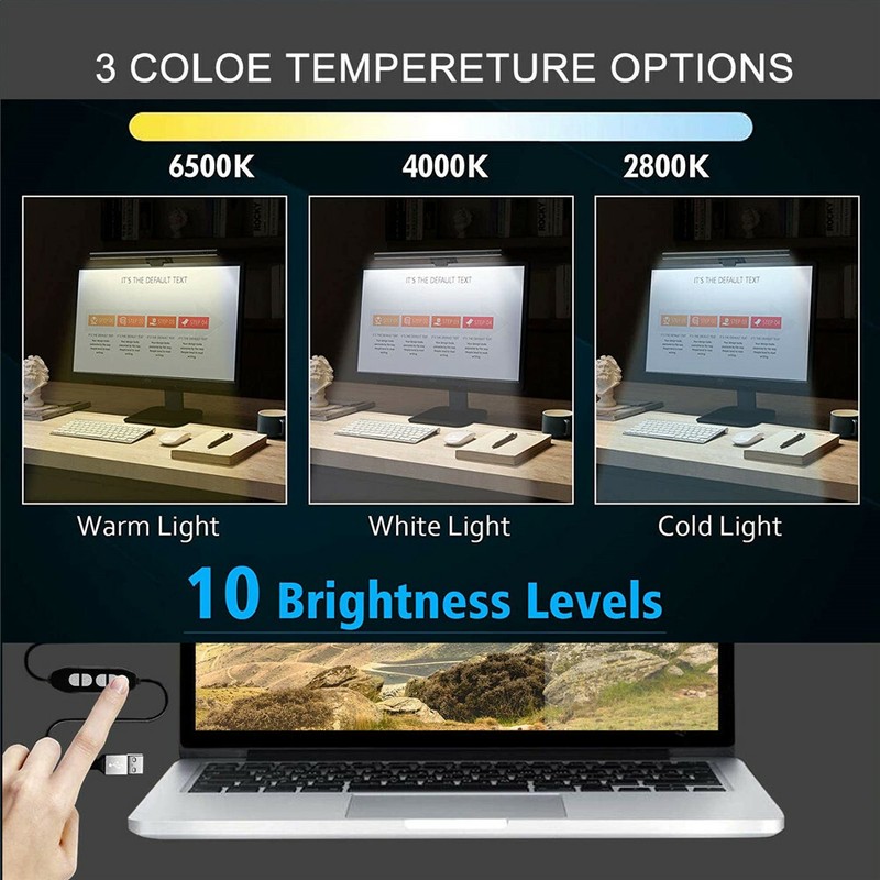 Dimmable LED Screen Bar Light USB Computer Monitor Eye-Caring Reading Desk Lamp gallery