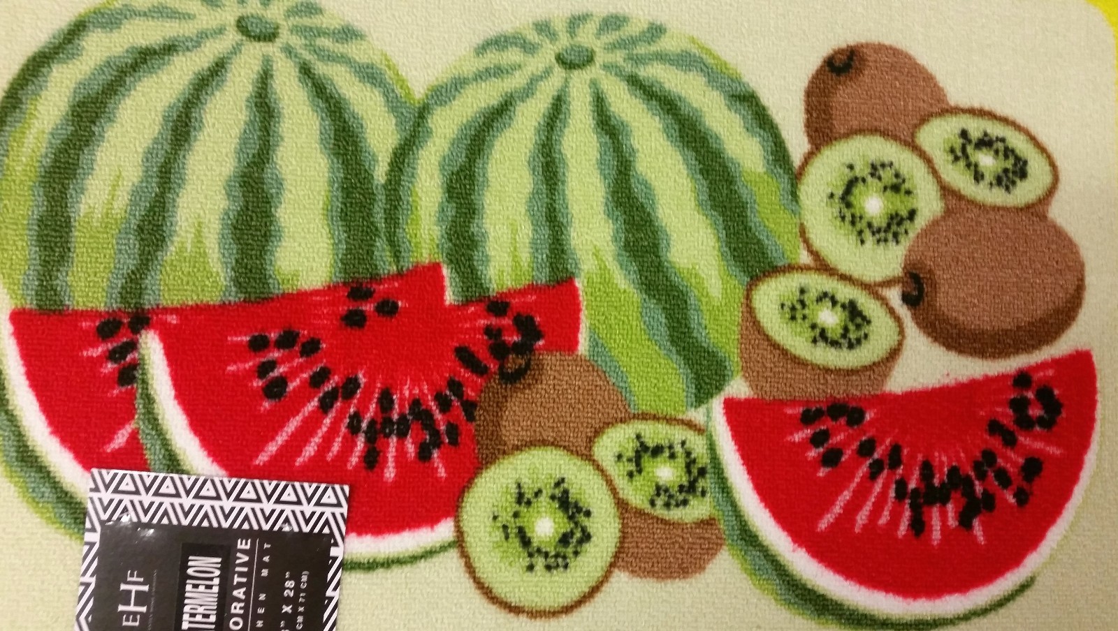 PRINTED KITCHEN RUG / MAT (18"x 28") WATERMELONS & KIWI by EHF gallery