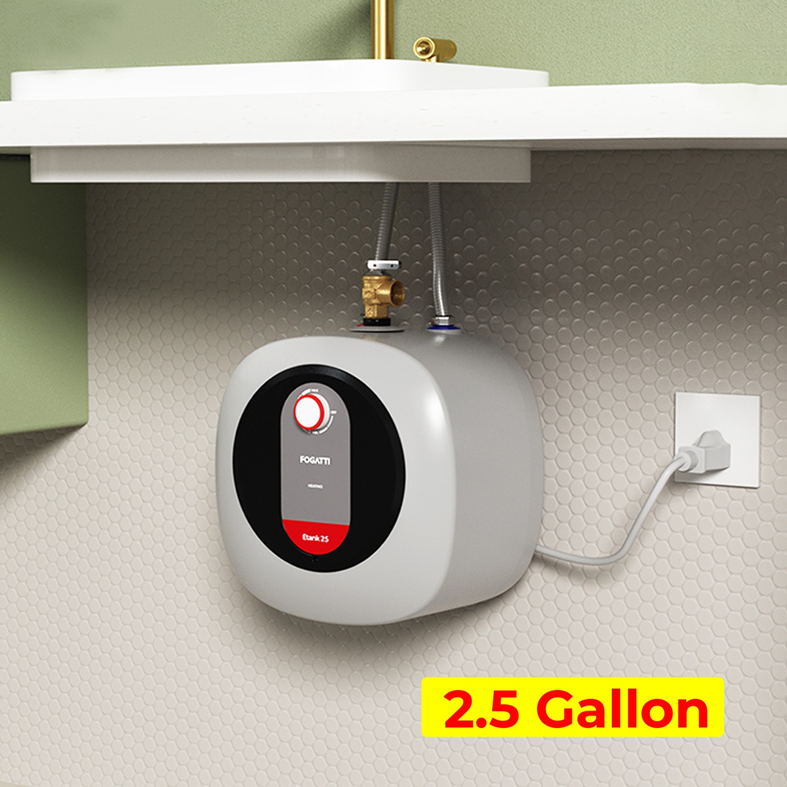 1440W 2.5 Gallon Mini Tank Water Heater Electric Instant Hot Boiler On Demand gallery