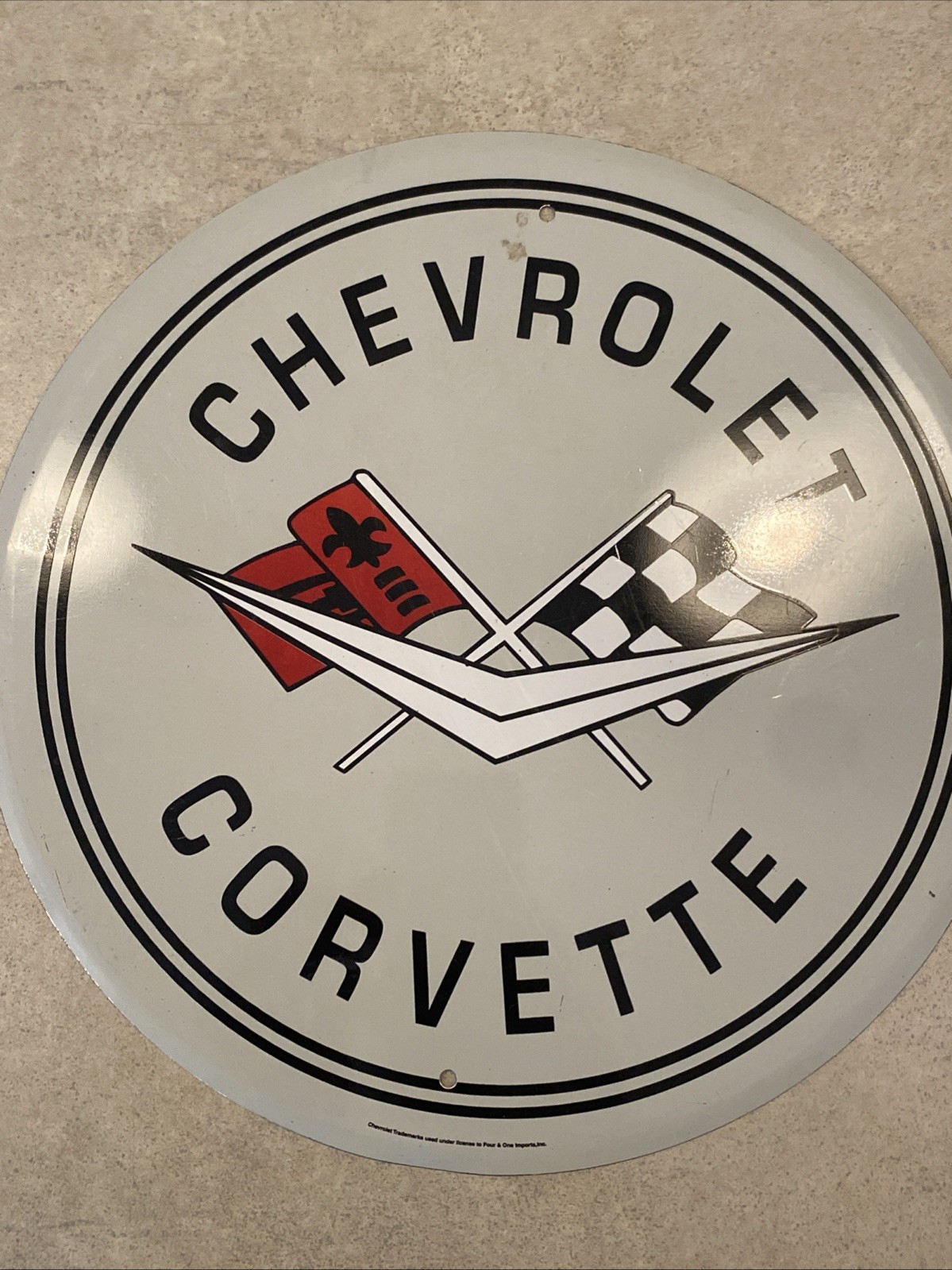 Chevrolet Corvette 12" Round Tin Sign Classic Wall Decor For Garage or Man Cave gallery