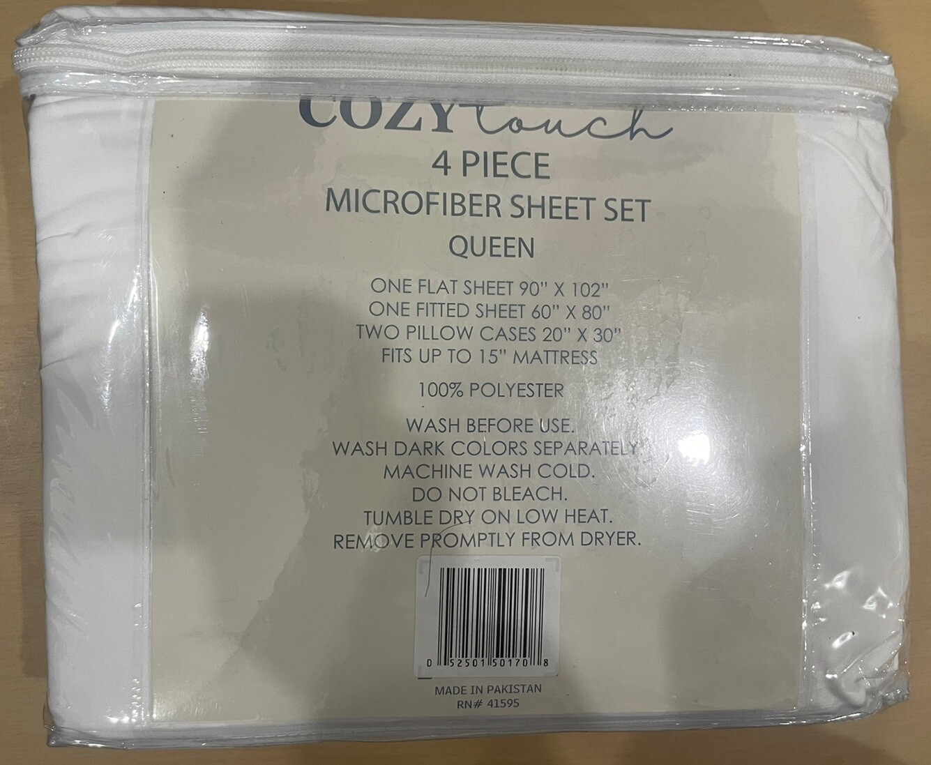 Cozy Touch 4 Pc. Microfiber Sheet Set Antimicrobial Queen Color: White NWT gallery