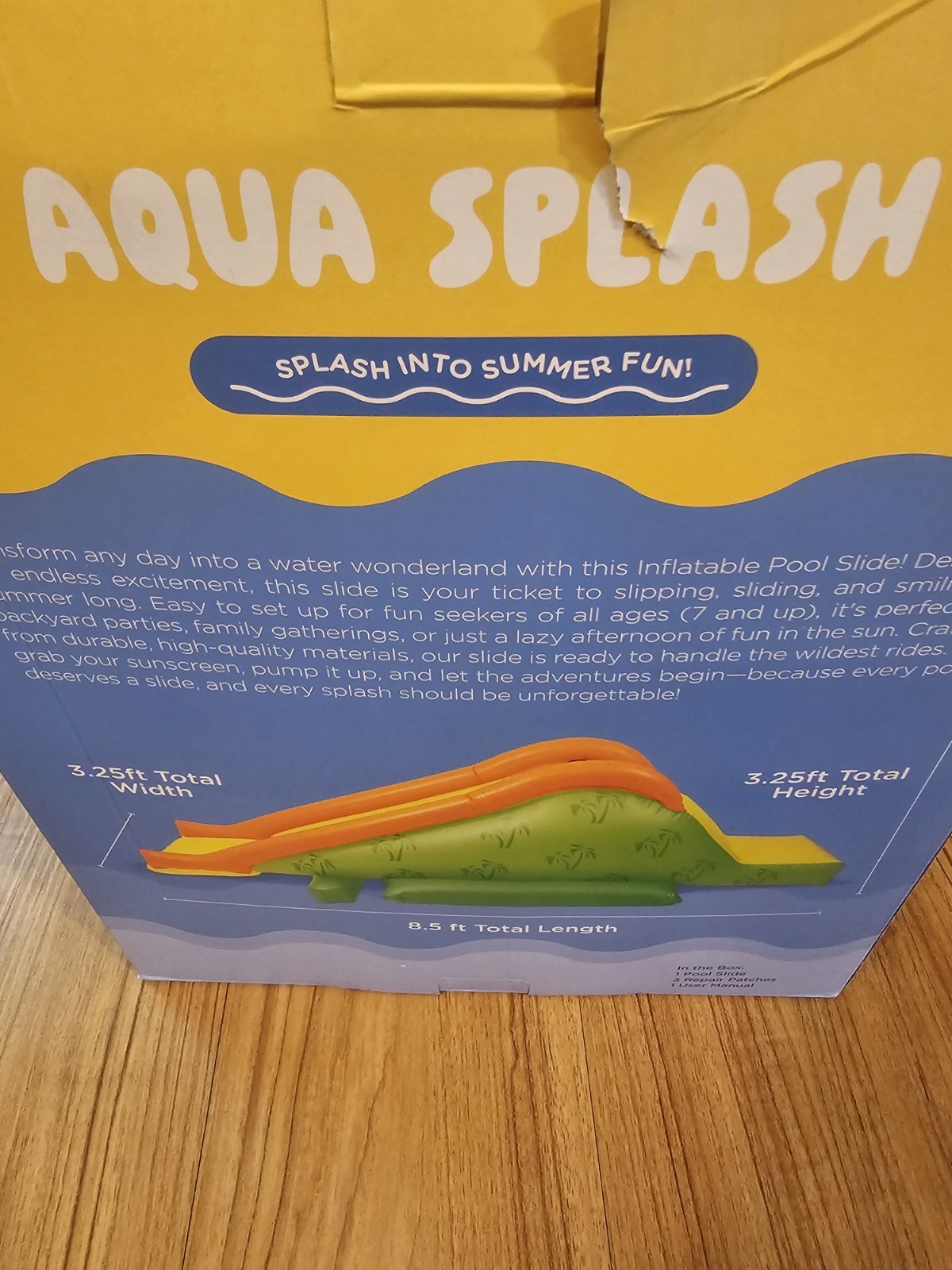 Merkury Innovations Aqua Splash Inflatable Pool Slide Over 8 Ft Long gallery