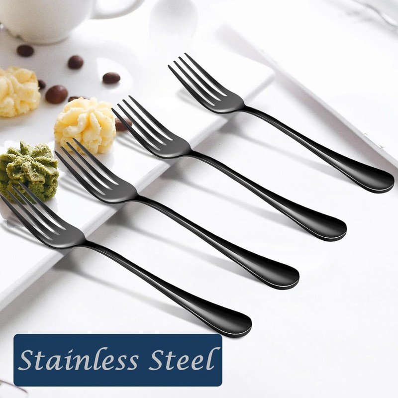 Custom Engraved Forks Black & Silver – Add Your Message Stylish Dining Gift Idea gallery