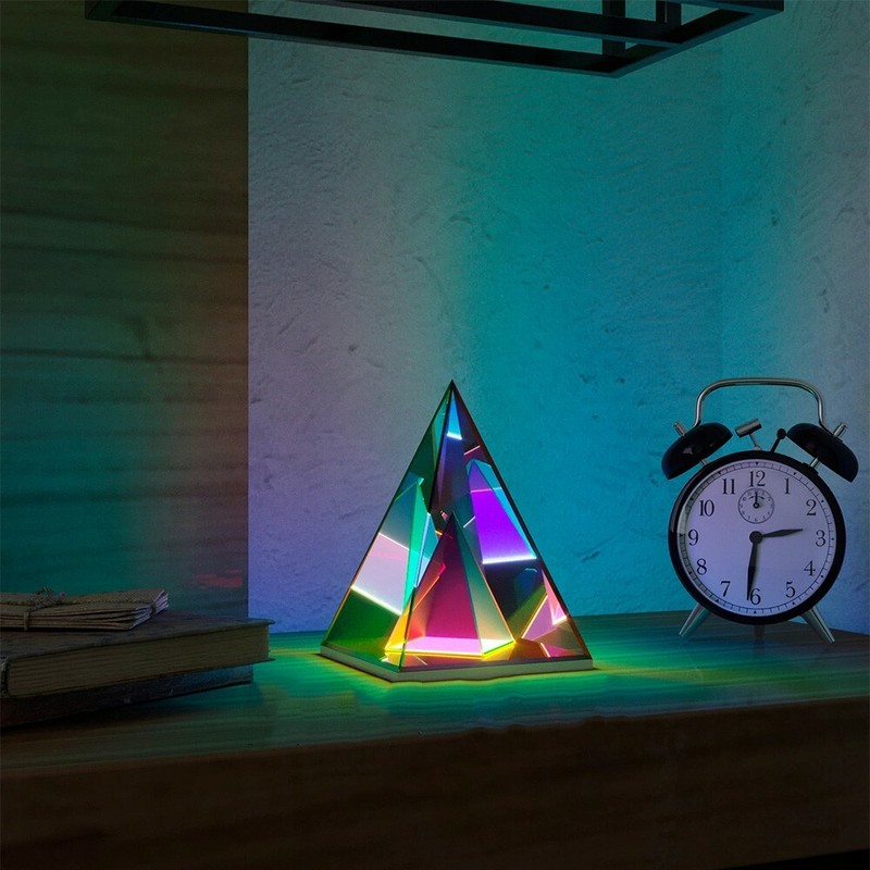 Modern Table Lamp 'Pyramid' , Innovative Colorful Transparent LED Desk Light gallery
