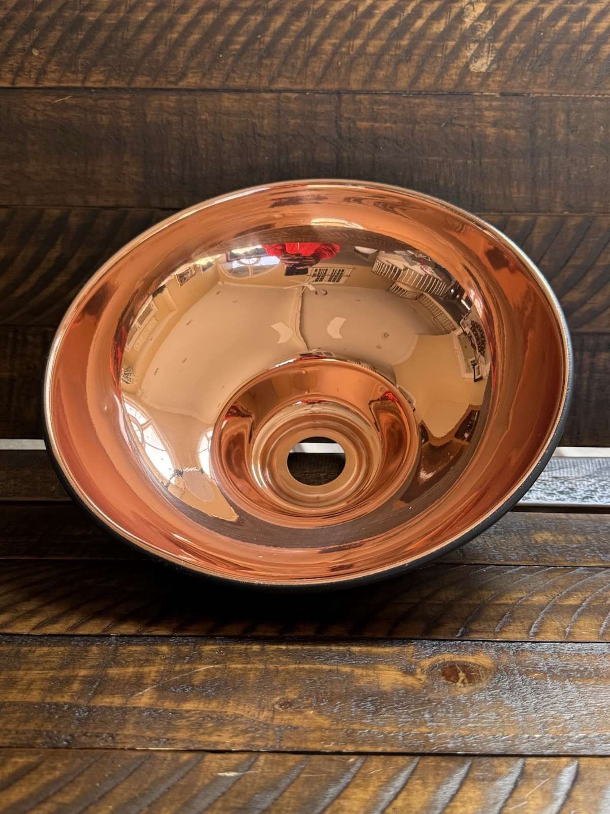 Rejuvenation 12” Carson Metal Dome Matte Black & Polished Copper Core OB Read! gallery