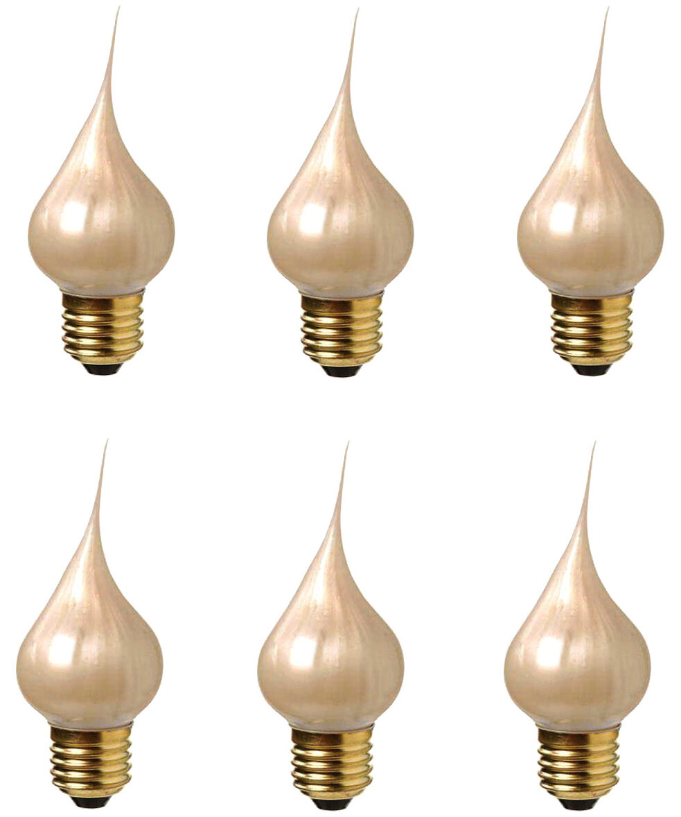 6 Pack -Large E26 Medium Base Champagne Silicone Dipped Light Bulbs, 7.5 Watt gallery