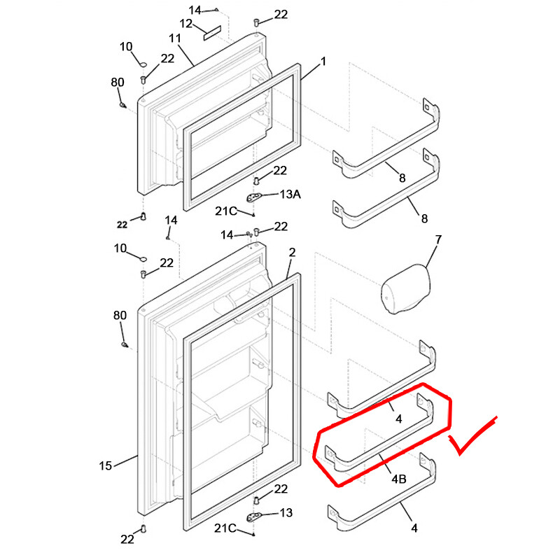 Door Bar ( Middle ) Rack Shelf Retainer For Frigidaire Refrigerator 240534701 gallery