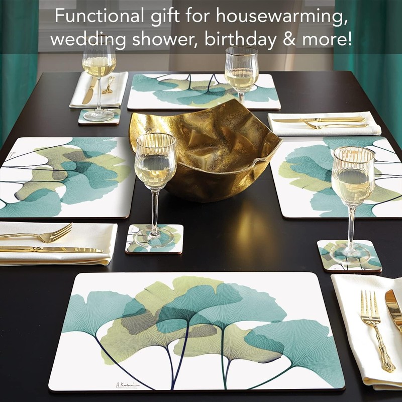 Decorative Hardboard Cork Back Tabletop Placemats 4 Pack Manufactured in The USA gallery