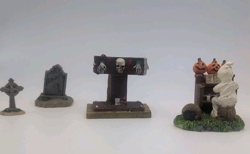Lemax SPOOKY TOWN and Other Assorted HALLOWEEN Miniatures - Lot of 30 SEE DESC gallery