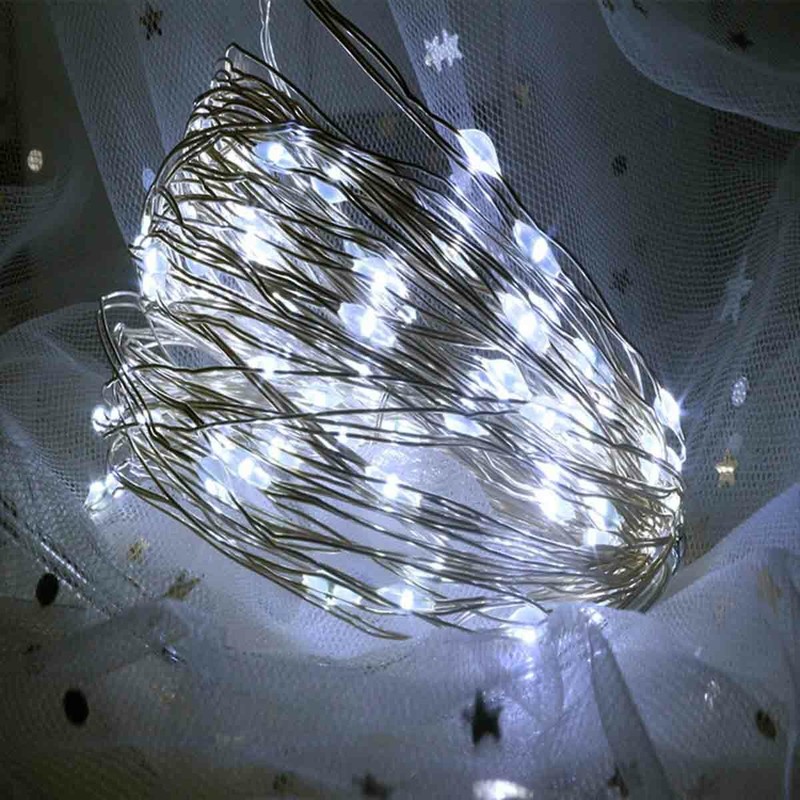 2 Pack 33 Ft 100 LEDs Copper Wire String Fairy Lights Solar Powered Mini LED gallery