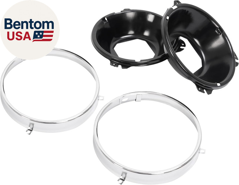 8PCS Front Headlight Molding+Headlight Bucket Compatible with 1964-1970 Chevrole gallery
