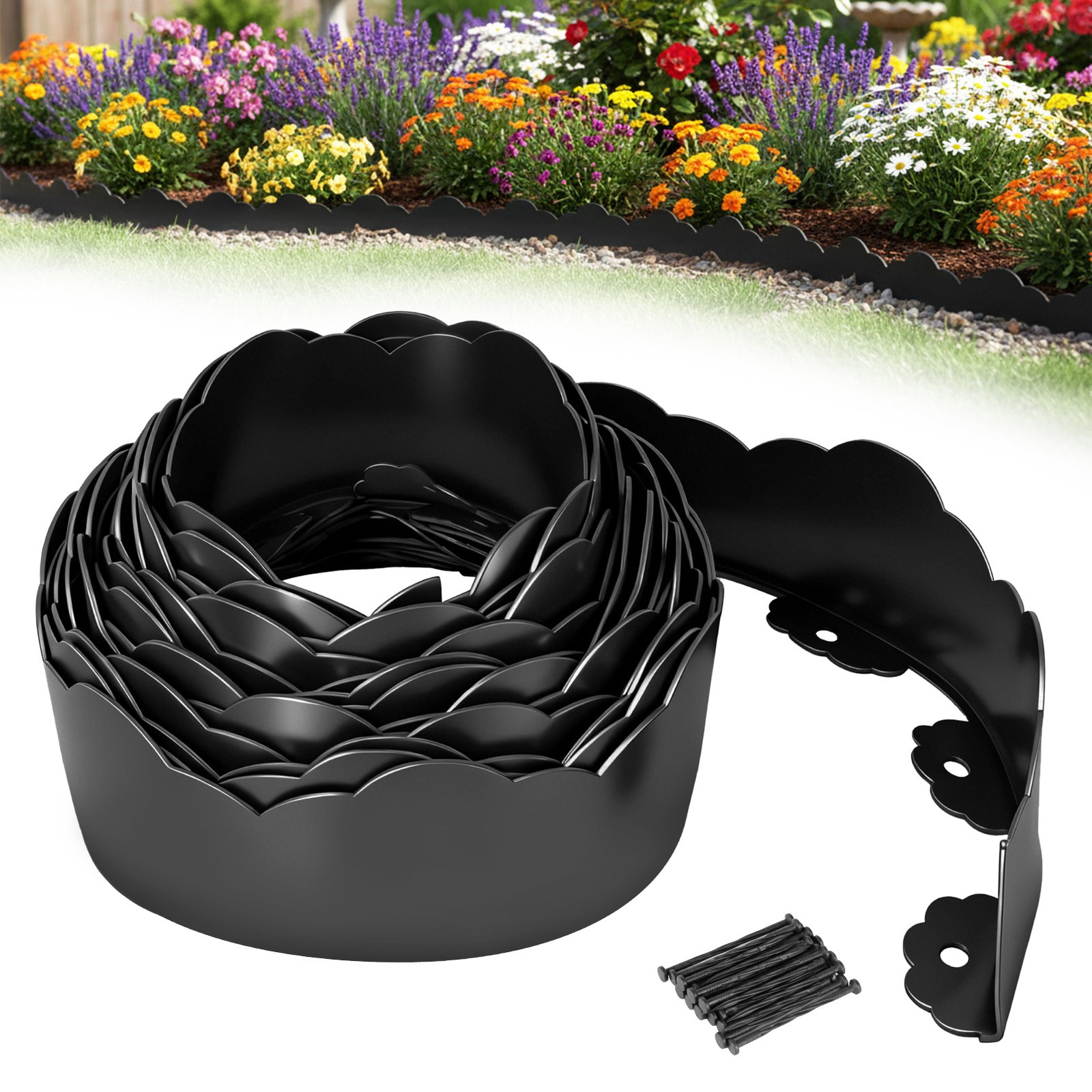Flexible Garden Landscape Edging No Dig Lawn Edging Border With Anchoring Spikes gallery