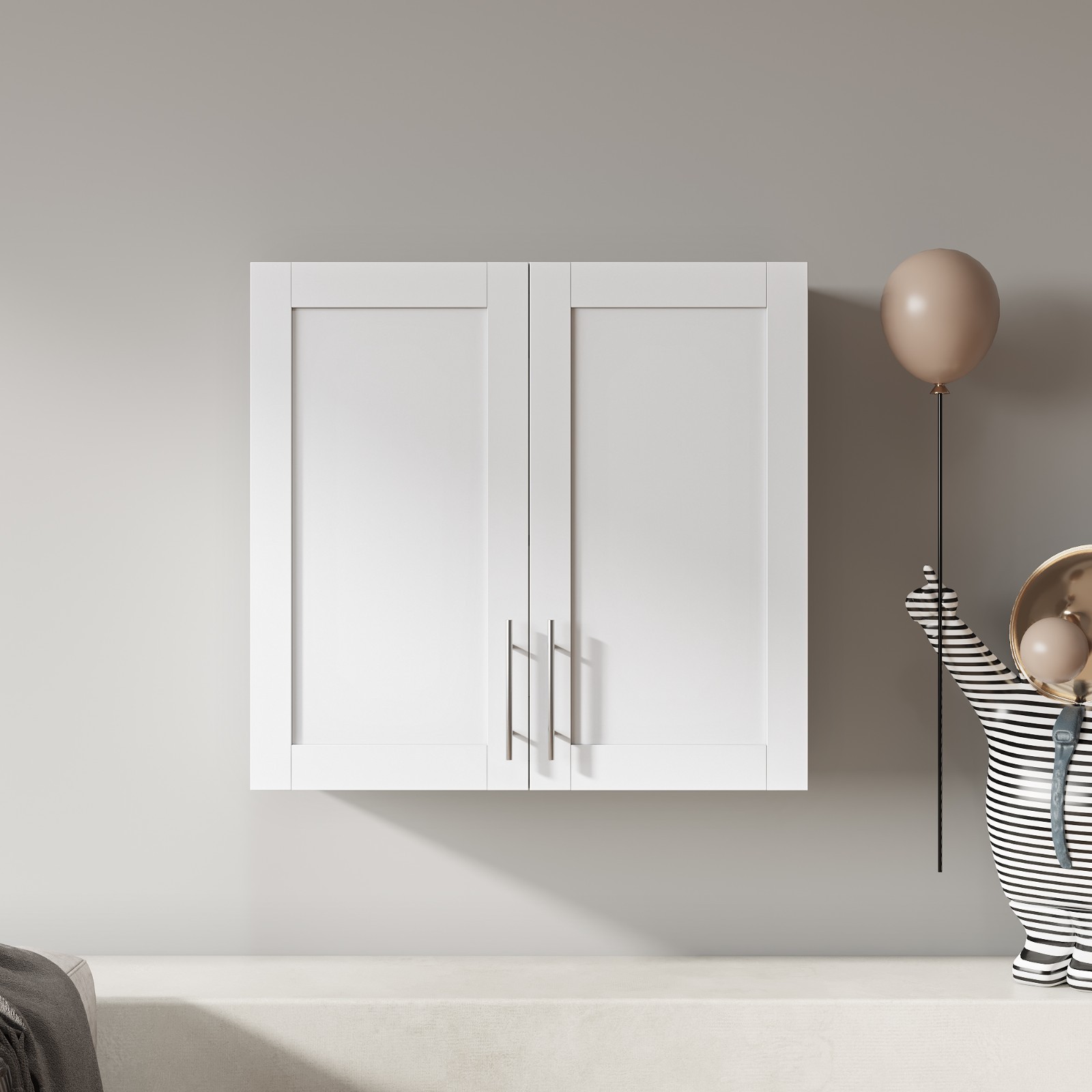 Stackable Wall Cabinet Wall Mounted Storage Cabinets W/ Adjustable Shelf 2 Doors gallery