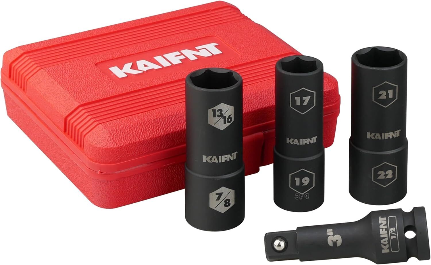 K232 Extra Thin Wall Impact Flip Socket Set, Lug Nut Sockets, 1/2-Inch Drive, 4- gallery