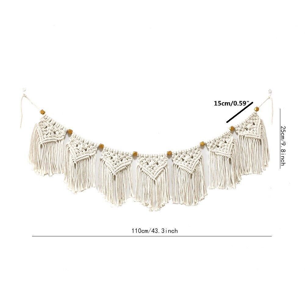 1/2Pcs 110cm Macrame Wall Hanging Tapestry Hand Woven Banner Garland Boho Decor gallery