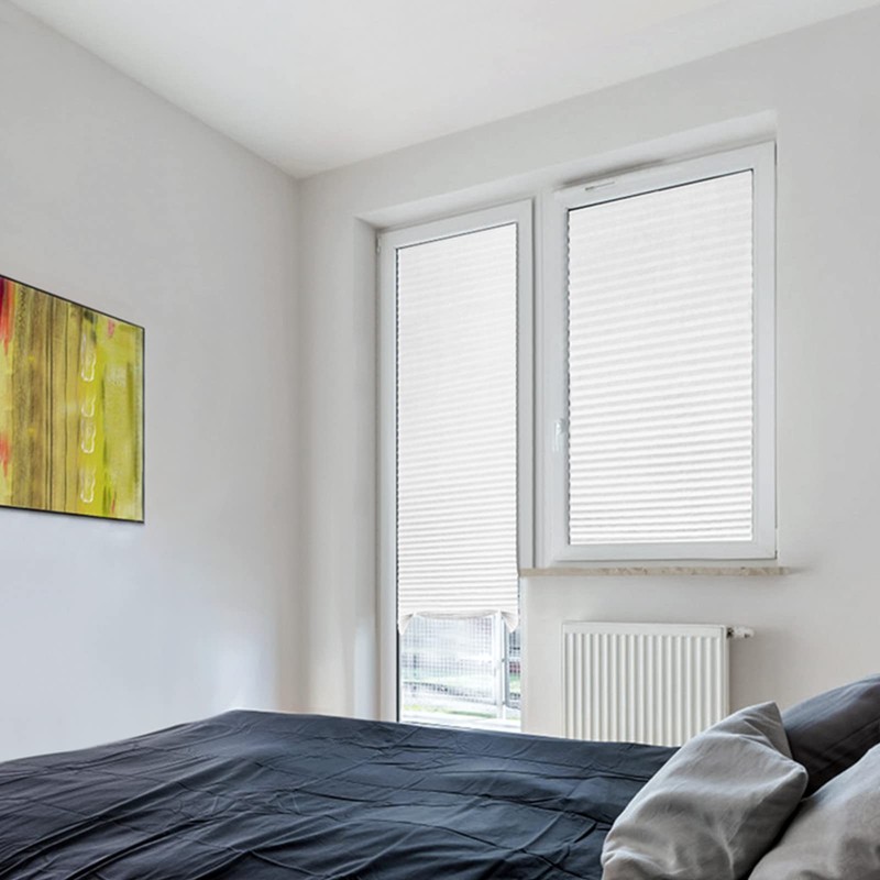 Pleated Window Shades,Temporary Blinds 24"W x 59"H, White-1 Pack gallery