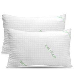 Elif Bamboo Pillows Adjustable Shredded Memory Foam Bed Pillows King or Queen
