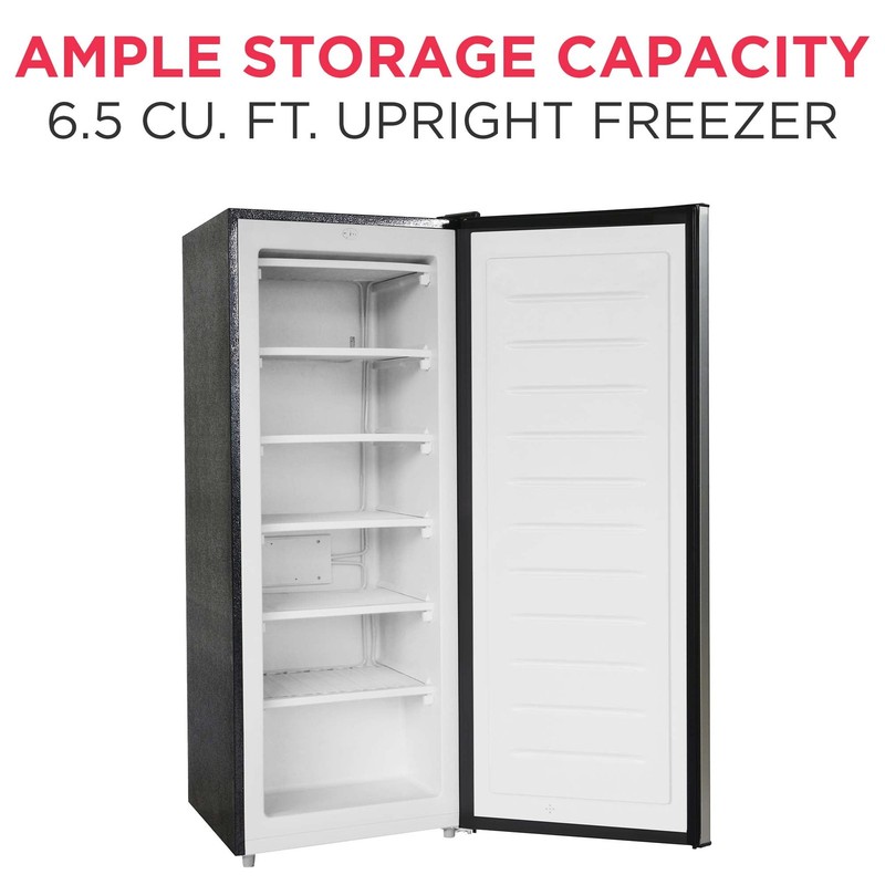 Large Capacity Freezer 6.5 Cu. Ft. Upright Food Storage Garage Ready Platinum gallery