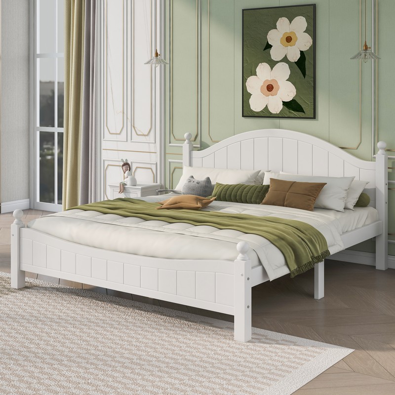 Full/Queen/King Size Platform Bed Solid Wood Bed Frames w/ Headboard & Footboard gallery