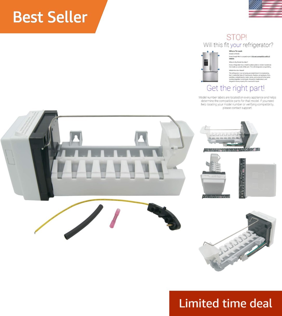 W10377151 Refrigerator Ice Maker Assembly Replacement Model Specific Not Univ... gallery
