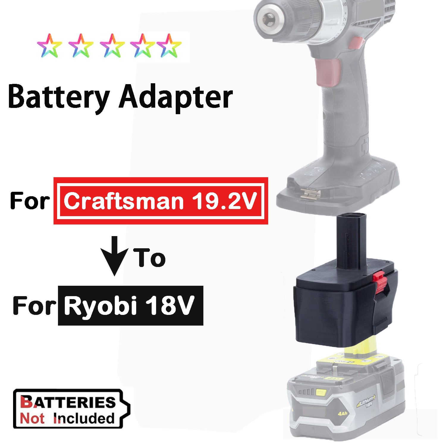 For Ryobi 18V Battery Adapter Converter to For Craftsman 19.2V Power Tools NEW gallery