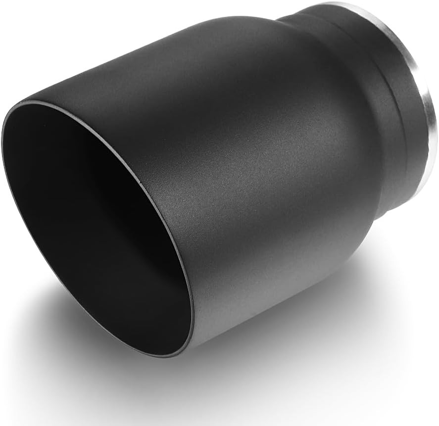 3" Inlet Universal Exhaust Tip, 4" Outlet - 5" Long Double Wall 3“x4"x5" Black gallery