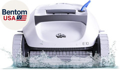 E10 Automatic Robotic Pool Vacuum Cleaner, Active Scrubber Brush, Top Load Filte