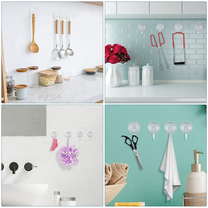 2 PCS Suction Cup Hooks Removable Heavy Duty Suction Hooks and Wreath Hanger gallery