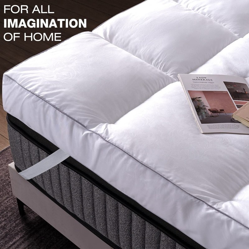 Mattress Topper Queen Cooling Plush Pillow Top Mattress Pad Feather Bed Toppe... gallery