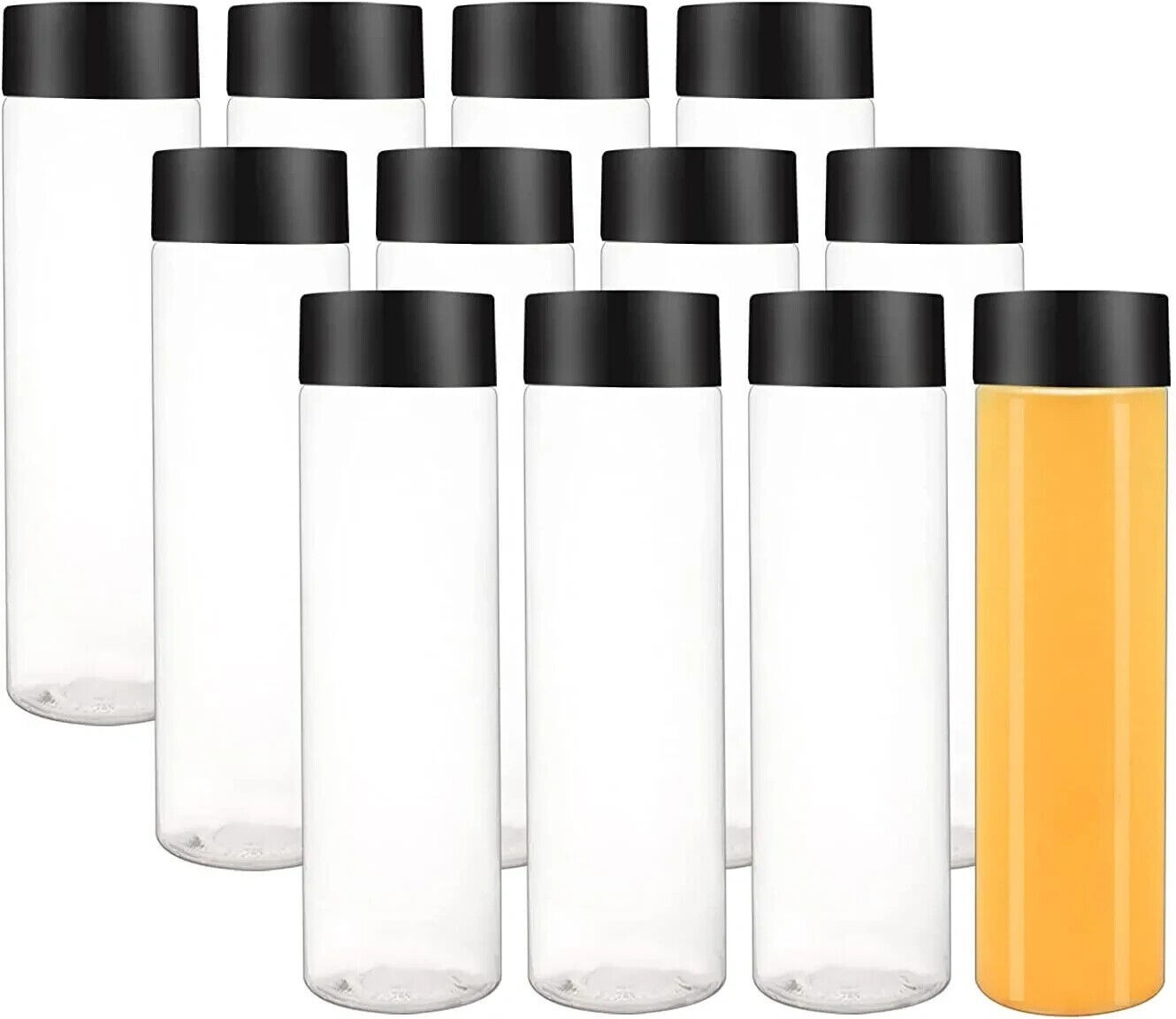 75 Pack 2.7oz Clear PET Bottles w Caps Refillable Leakproof Travel gallery