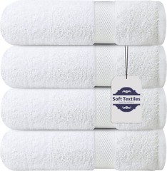 Bath Towel 4 Pack 100% Cotton Ring Spun Bath Towels Set 27×54 Inches