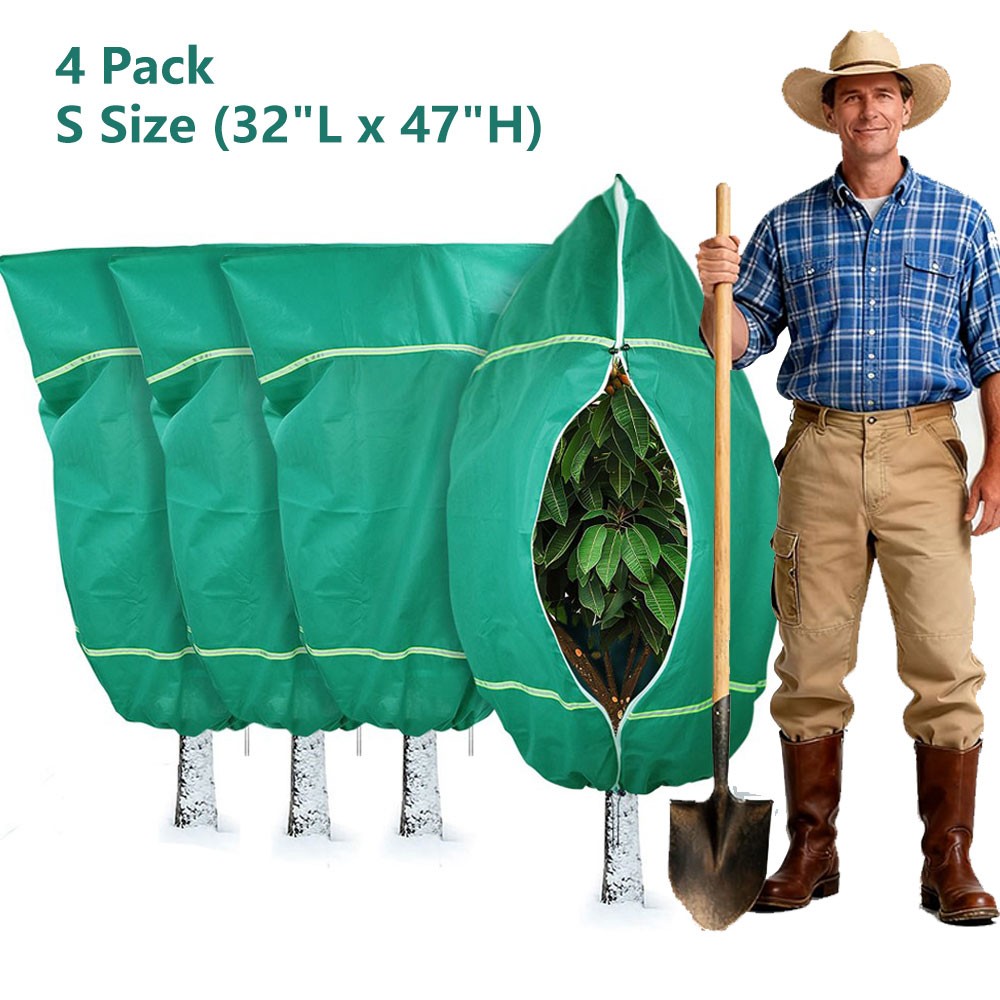 Outdoor Plant Covers for Winter Freeze Protection w/Zipper & Drawstring Reusable gallery