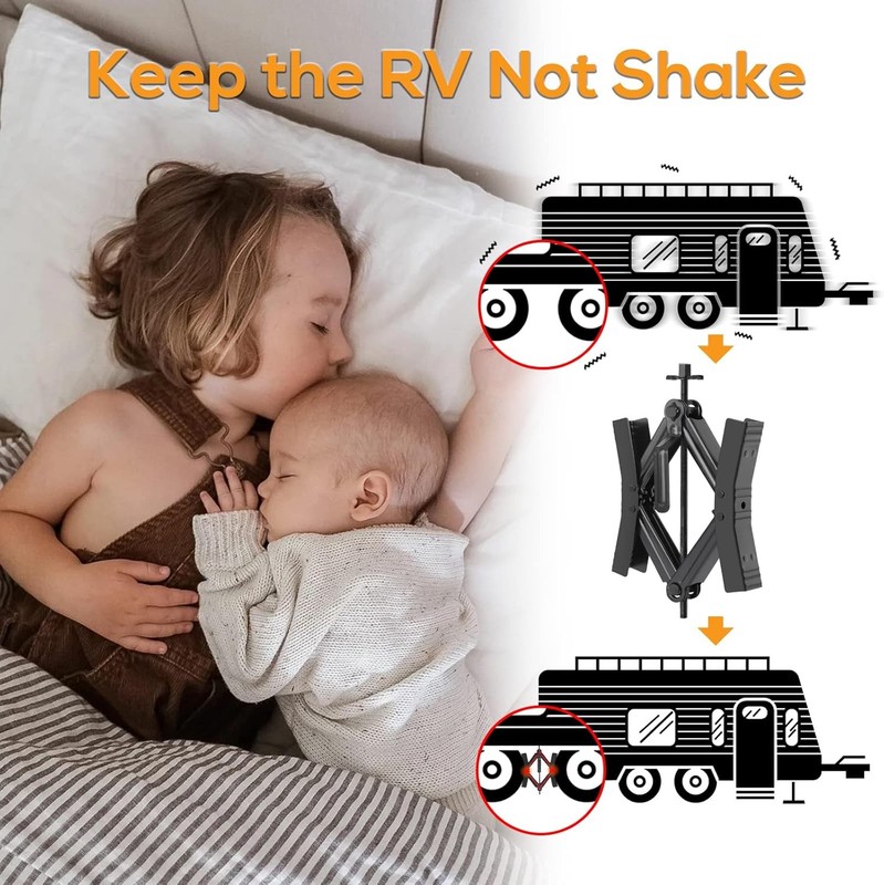 Camper Wheel Chock Stabilizer 2 Sets, Double Speed Heavy Duty Truck RV Tire Scis gallery