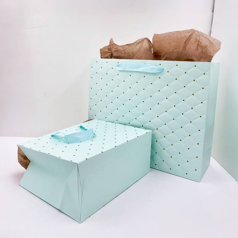 Tiffany blue dot wavy surface gift bag w/ tissue: Medium gallery