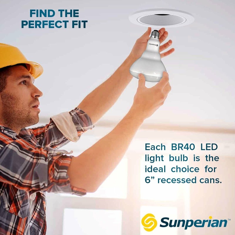 Sunperian 6 Pack BR40 LED Flood Light Bulb 13W 6500K Ultra Daylight 1400lm E26 gallery