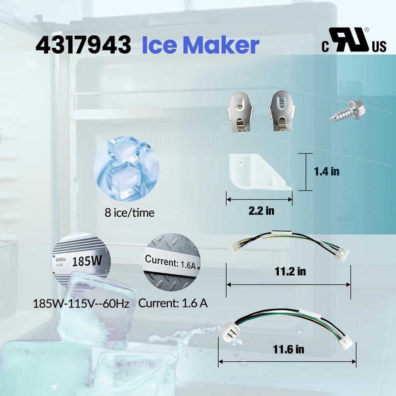 4317943 Icemaker Kit Replacement for Whirlpool Refrigerator W10190965, 4210317 gallery